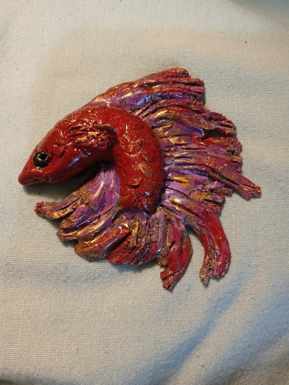 Red Betta Fish Hand Made